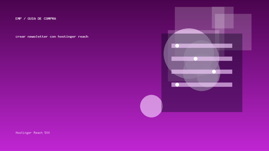 crear newsletter con hostinger reach